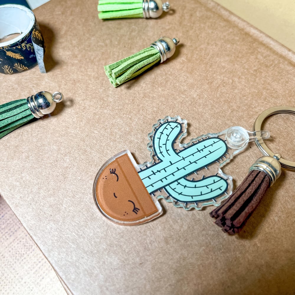 Image of Cactus Tassel Keychain