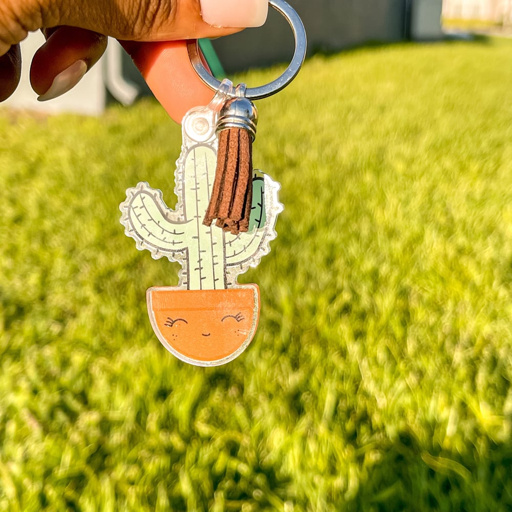 Image of Cactus Tassel Keychain