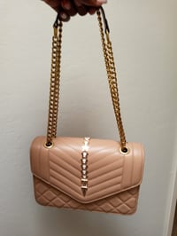 Image 1 of Beige Cream Quilted Handbag