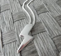 Image 3 of Handcrafted Silver Lightning Bolt Pendant And Chain