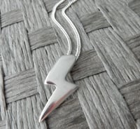 Image 3 of Handcrafted Silver Lightning Bolt Pendant And Chain Necklace