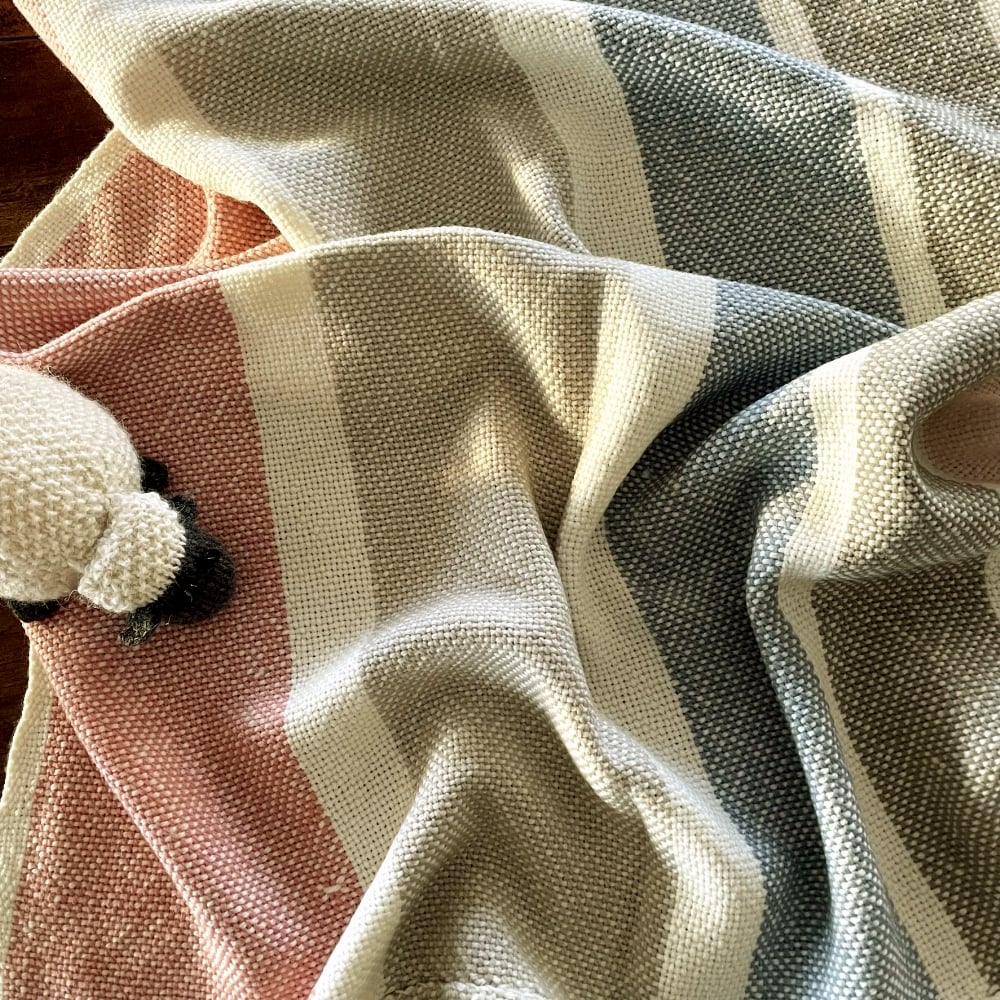 Image of Woollen Baby Blanket - Stripey A
