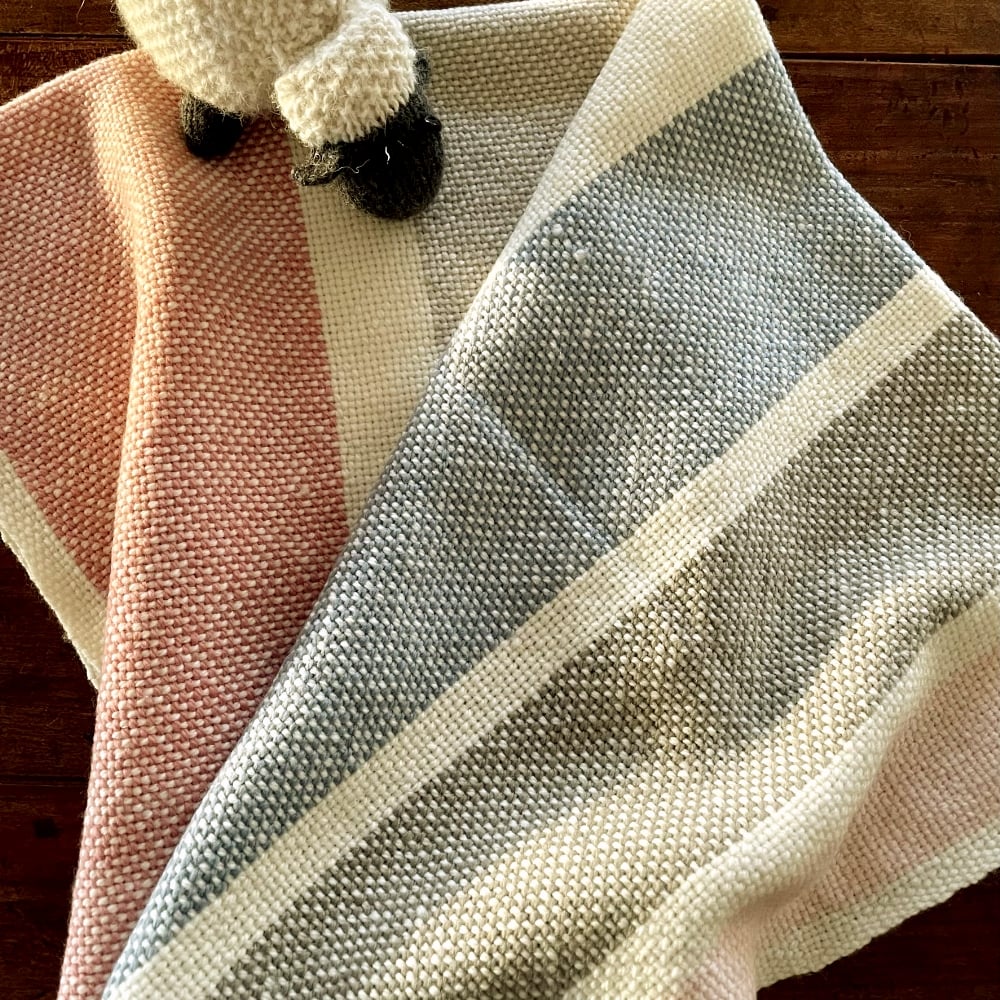 Image of Woollen Baby Blanket - Stripey A