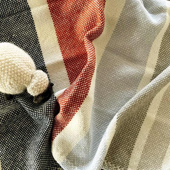 Image of Woollen Baby Blanket - Stripey B
