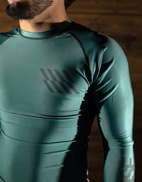 Image 3 of Flow Long Sleeve Rashguard (Emerald Green)