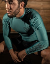 Image 4 of Flow Long Sleeve Rashguard (Emerald Green)