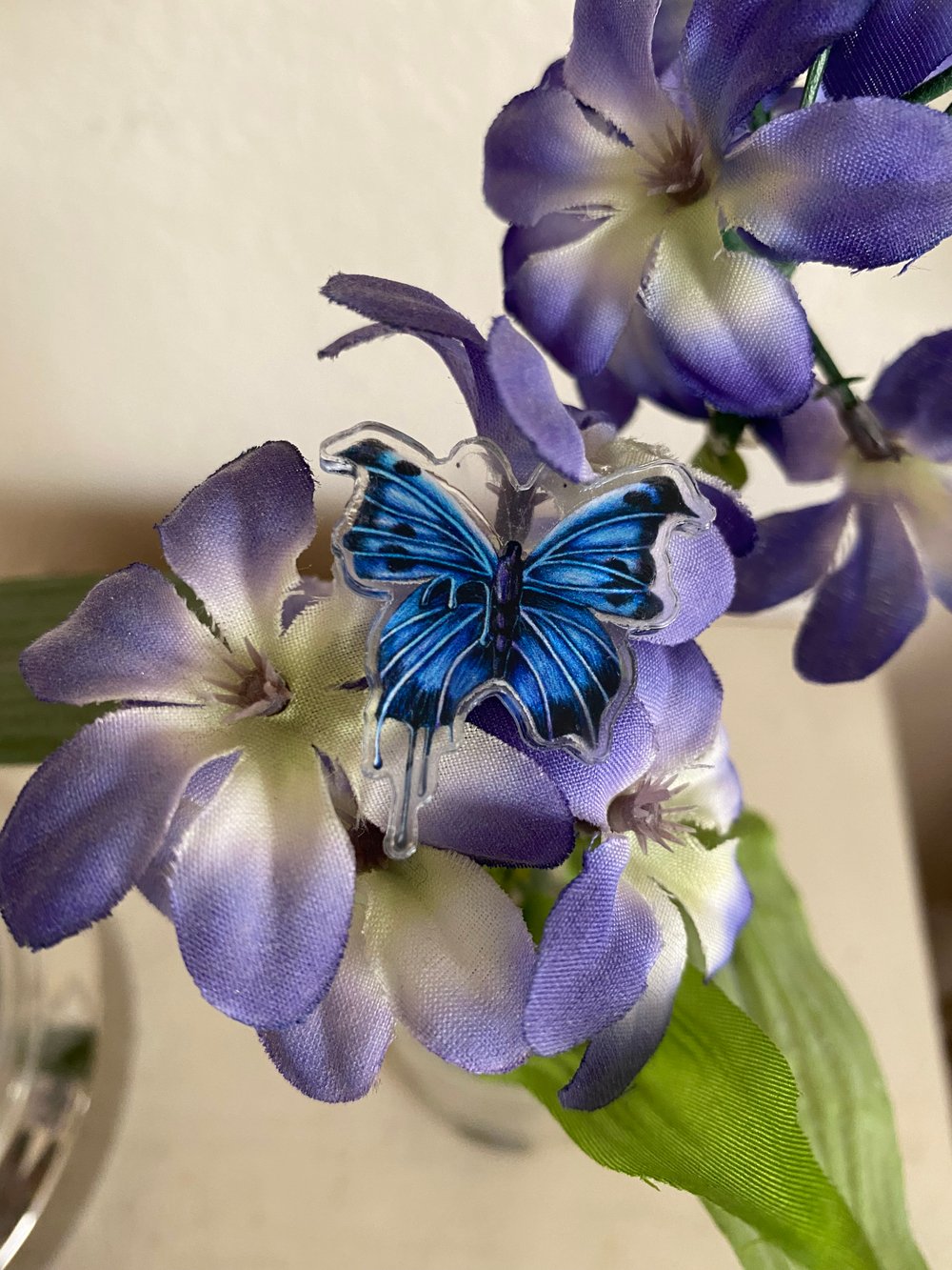 Image of Dripping Blue Butterfly Pin