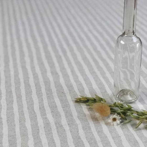 Image of Nappe anti tache Rayé Lin & Ivoire