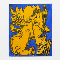 'Heraldic Griffin (Headless, Blue and Yellow) by Harry Hurlock