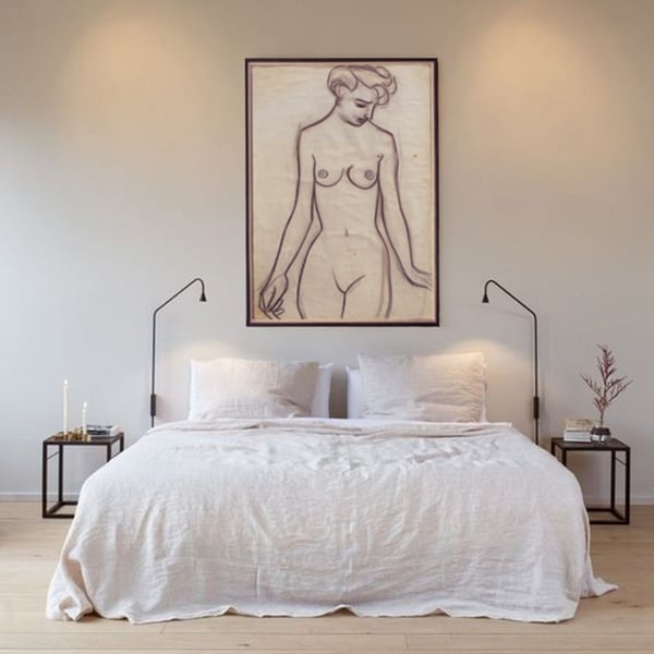 Image of Large Mid Century, Charcoal Sketch of a Woman Jean Besnard (1922- 2007)