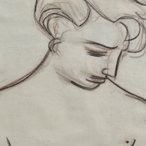 Image of Large Mid Century, Charcoal Sketch of a Woman Jean Besnard (1922- 2007)