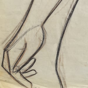 Image of Large Mid Century, Charcoal Sketch of a Woman Jean Besnard (1922- 2007)