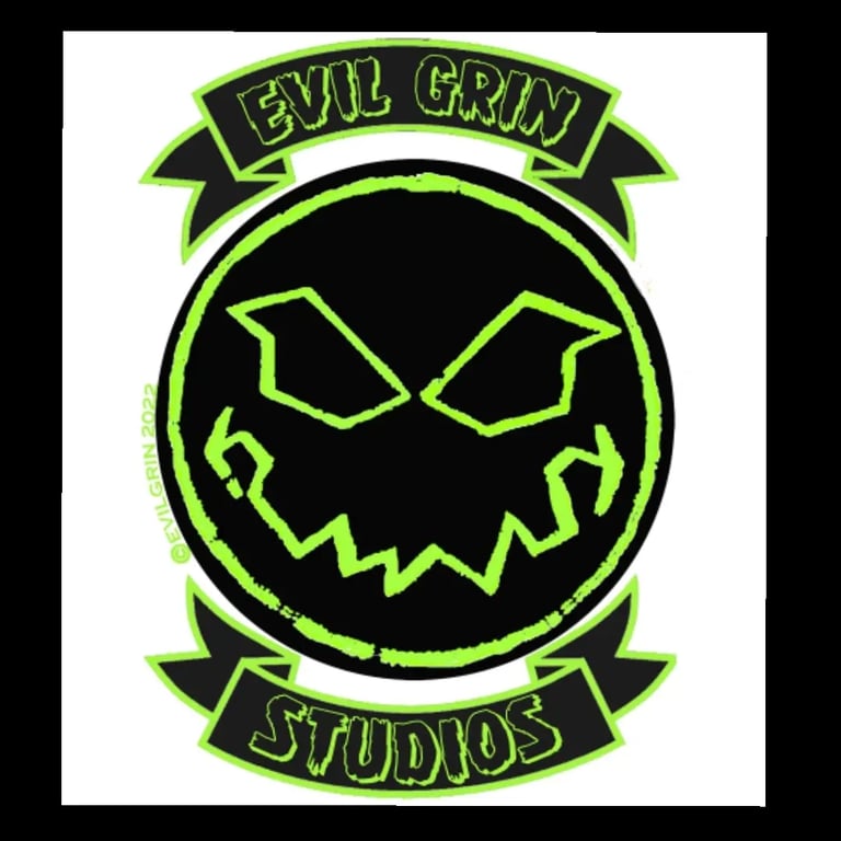 Evil Grin Studios backpatch design die cut sticker Image 3