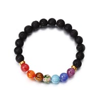 Image 5 of Unisex Seven Chakras Volcanic Stone