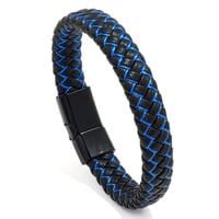Image 2 of Men Leather Braided Bracelet