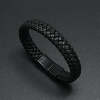 Image 3 of Men Leather Braided Bracelet