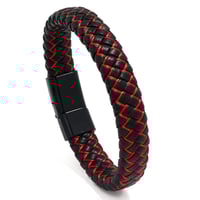 Image 1 of Men Leather Braided Bracelet