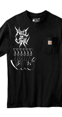 Image 2 of ‘HELL 2 COME’ x Carhartt Pocket tee’s 