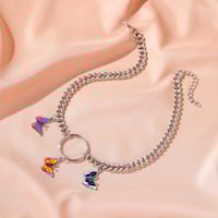 Image 4 of Fashionable Three Colors Butterflies Choker