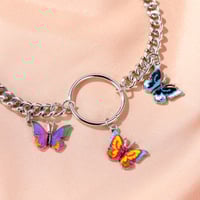 Image 2 of Fashionable Three Colors Butterflies Choker