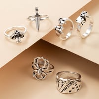 Image 4 of Unisex Set of 6 Fashionable Objects Rings