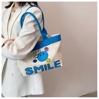 Image 3 of SMILE Face Canvas Bag