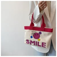 Image 2 of SMILE Face Canvas Bag