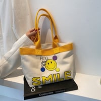 Image 1 of SMILE Face Canvas Bag