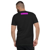 Image 3 of SAPIOSEXUAL Loose Fit Pink on Black Short Sleeve V-Neck T-Shirt