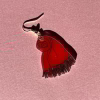 Image 1 of red scarf earrings