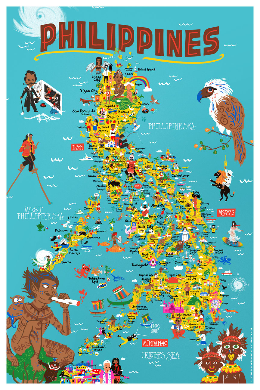 Illustrated Map of the Philippines (3 sizes)