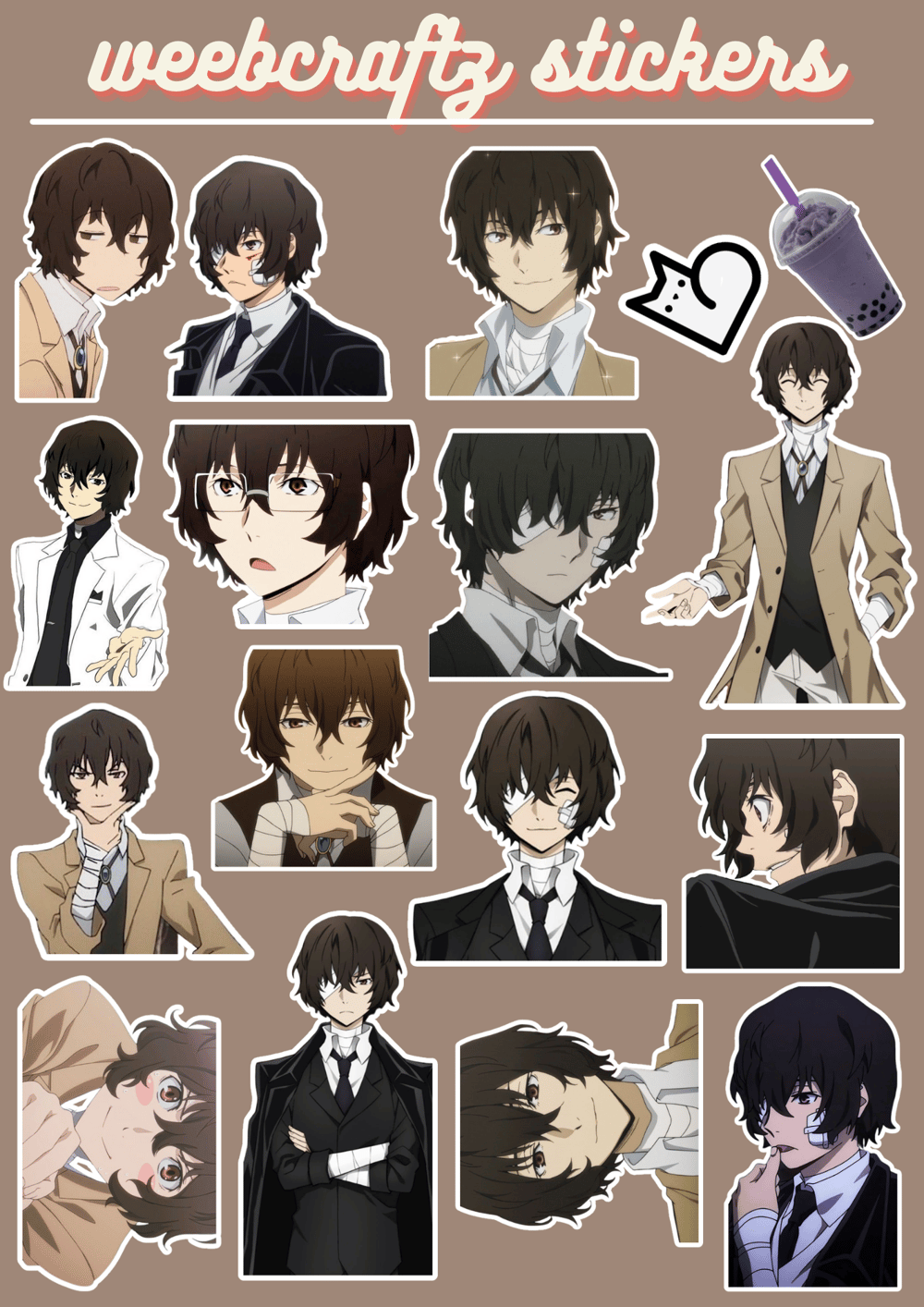Image of Dazai glossy stickers