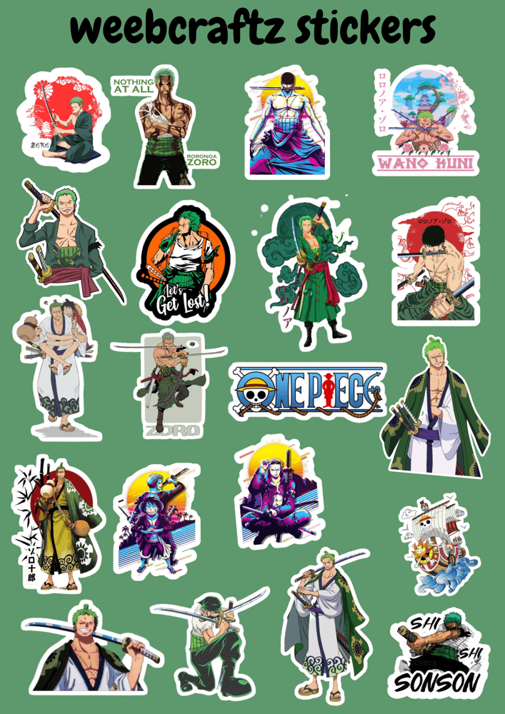Image of Zoro stickers one piece anime