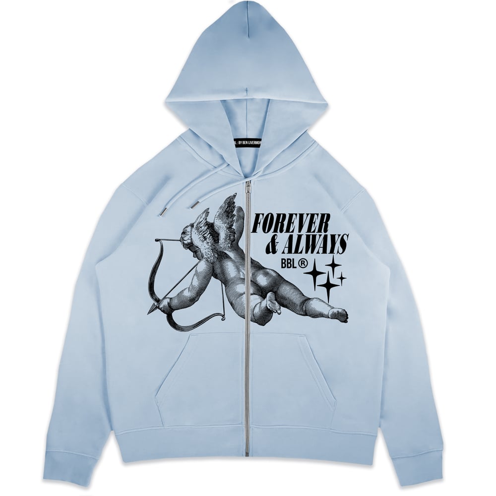 Image of Forever & Always Zip Up Hoodie (Sky Blue)