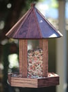 Hexagonal Bird feeder Walnut stain 12 tall