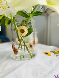 Image 1 of Pressed flower glass vase