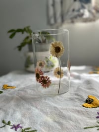 Image 2 of Pressed flower glass vase