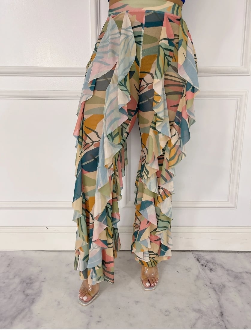 Mesh Print Pants