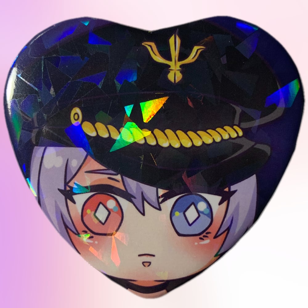 Darling Holo Heart Button