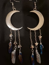 Silver Moon Stone Earrings