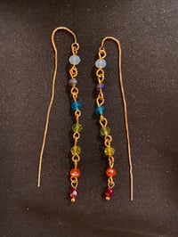 7 Chakra Bead Threader Earrings