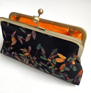 Image of Loch leaf, silk clutch bag with optional chain handle