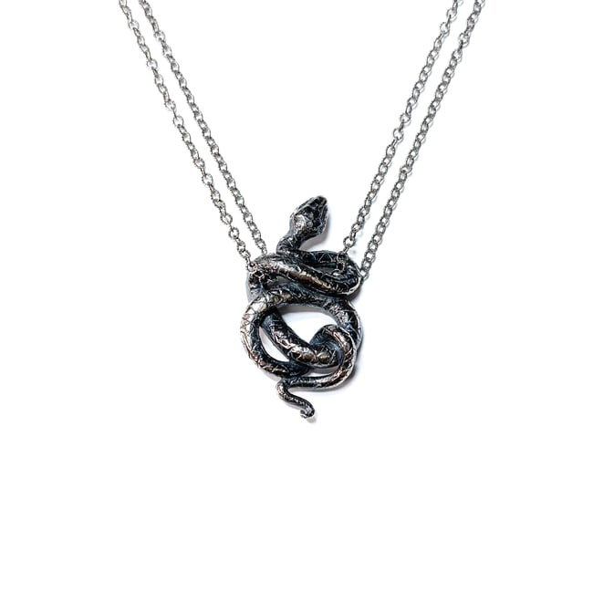 Snake Necklace In Sterling Silver 