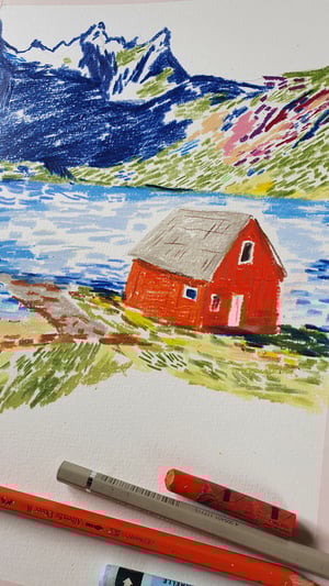 Image of "Lofoten cabin" original artwork