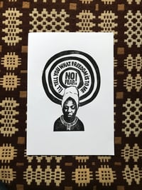 Image 3 of Nina Simone. No Fear. Hand Made. Original A4 linocut print. Limited and Signed. Art.