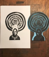 Image 4 of Nina Simone. No Fear. Hand Made. Original A4 linocut print. Limited and Signed. Art.