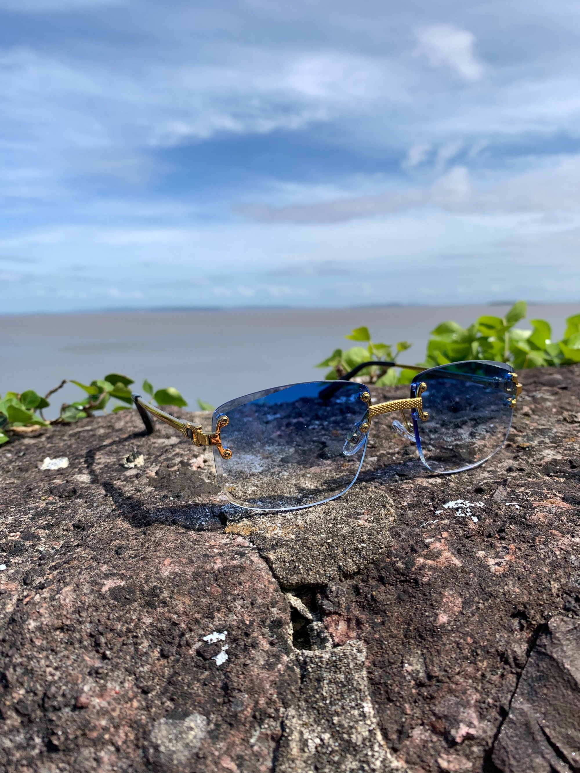 Men's sunglasses 2024 with gold trim