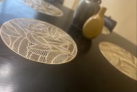 15 in (Gold, Silver and Rose Gold) Round Leaf Placemats (Set of 4)