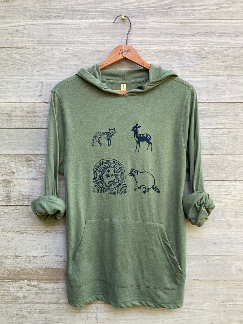 Image of Woodland Creatures Hoodie, Organic Cotton/Recycled Poly