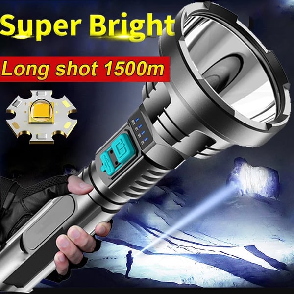 Image of Powerful Rechargeable Led Flashlight with Tactical Torch Built-in 18650 Battery Waterproof